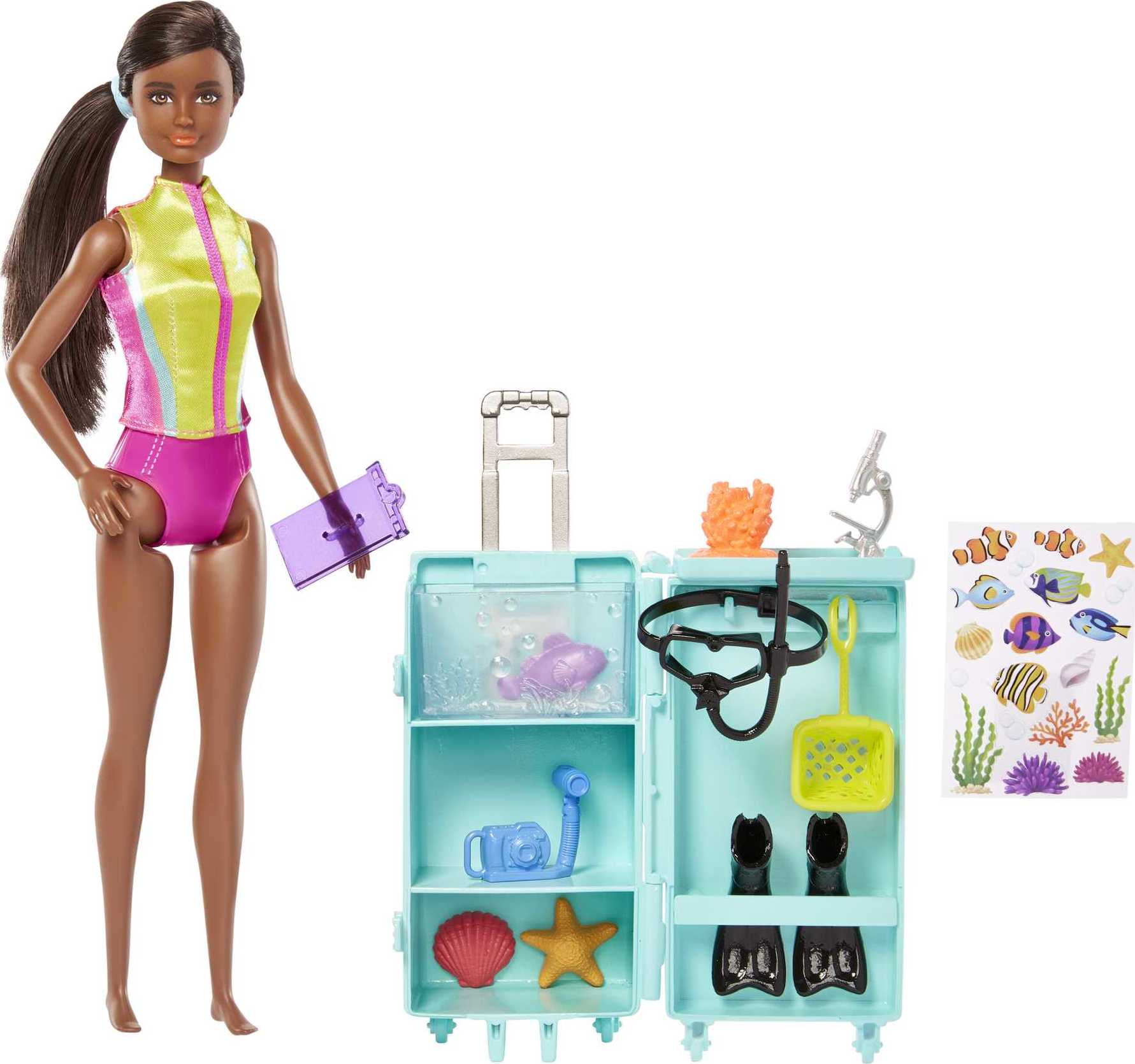 Barbie Marine Biologist Doll 10 Accessories, Mobile Lab, 53% OFF