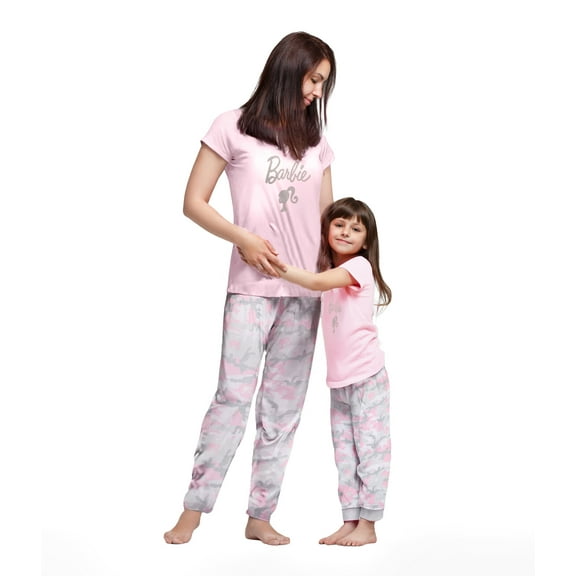 Barbie Matching Family Pajama Shirt and Pants Sleep Set Camo Little Kid to Big Kid