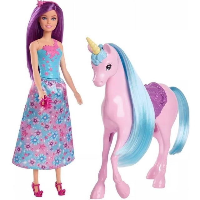 Barbie Mattel Doll & Unicorn Fantasy Playset – Magical Adventure Toy