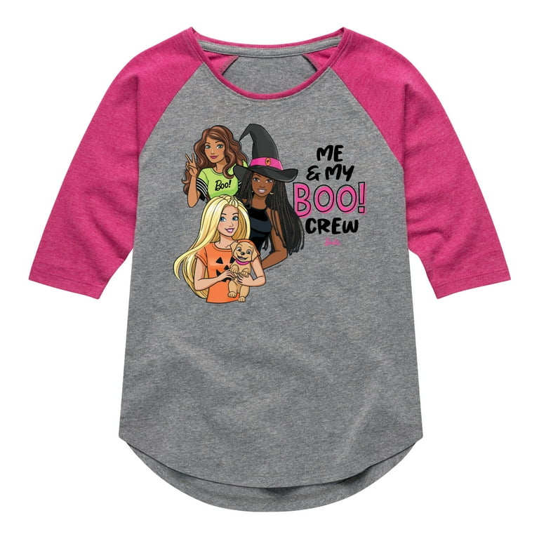 Barbie Me And My Boo Crew Toddler And Youth Girls Raglan Graphic T Shirt