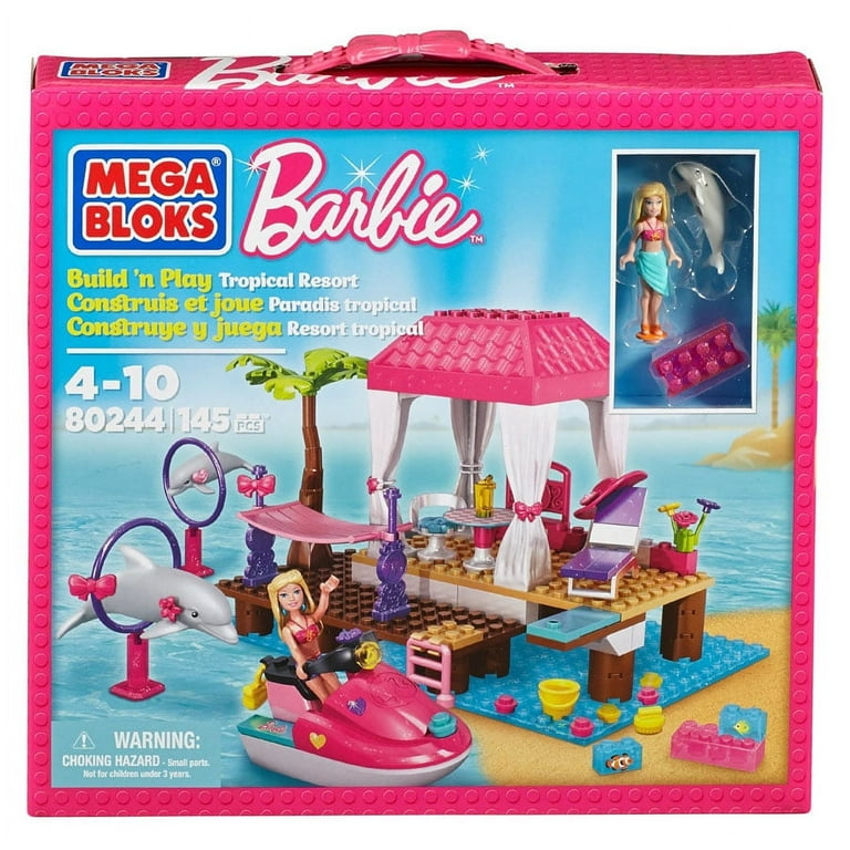 Barbie Mega Bloks Tropical Resort #80244 Build 'n Play