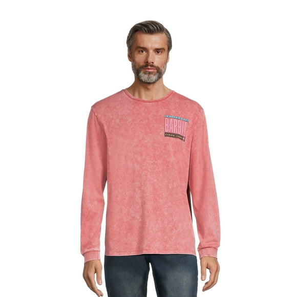 Barbie Men's and Big Men's Long Sleeve Graphic Tee, Sizes S-3XL
