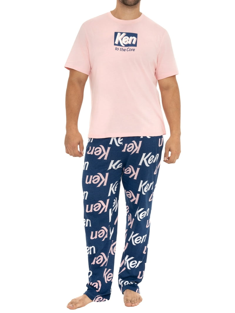 Barbie Mens Ken Pajamas Pink Sizes S-XXL