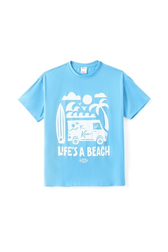 Mens Tee Blue Holiday Graphic Short Sleeves Cotton T-Shirt Family Matching Outfit Sizes M-XXL