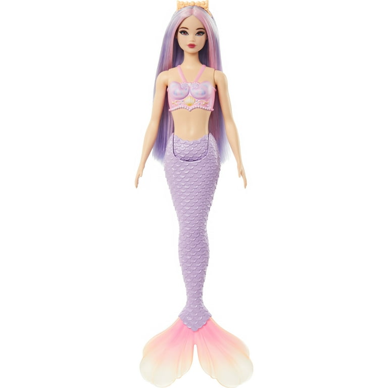Barbie Mermaid Doll with Lilac Hair Purple Tail and Headband Accessory Walmart