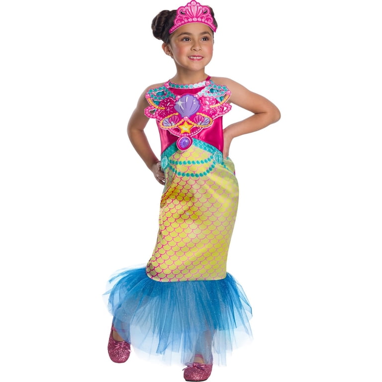 Barbie Mermaid Fancy-Dress Costume for Girls with Dress and
