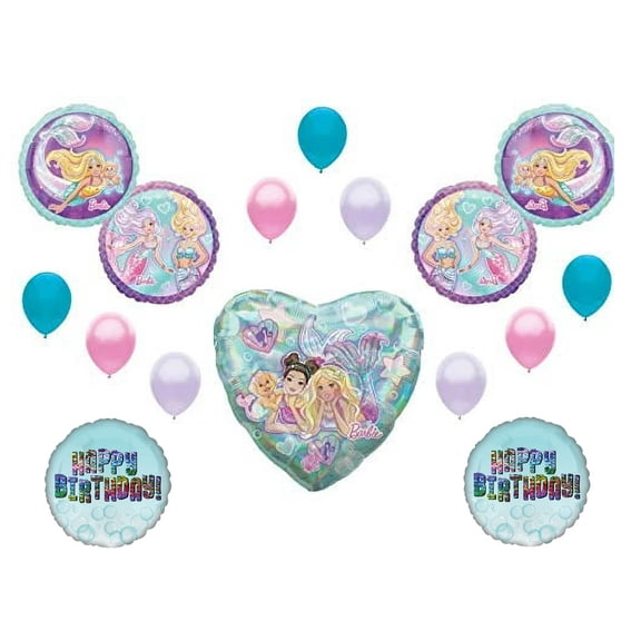 Barbie Mermaid Happy Birthday Party Balloons Decoration Supplies Ocean