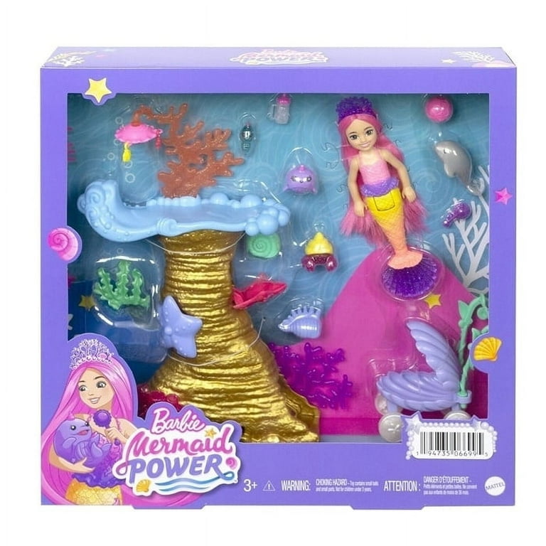 Barbie mermaid best sale doll set