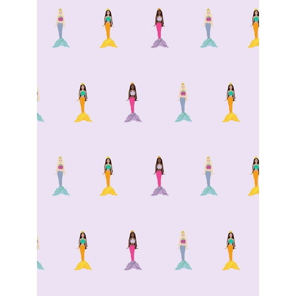 Barbie Mermaids Removable Vinyl Wallpaper, Lavender