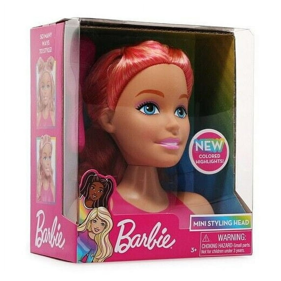 Barbie Mini Styling Head with Hair Brush Pink in Box
