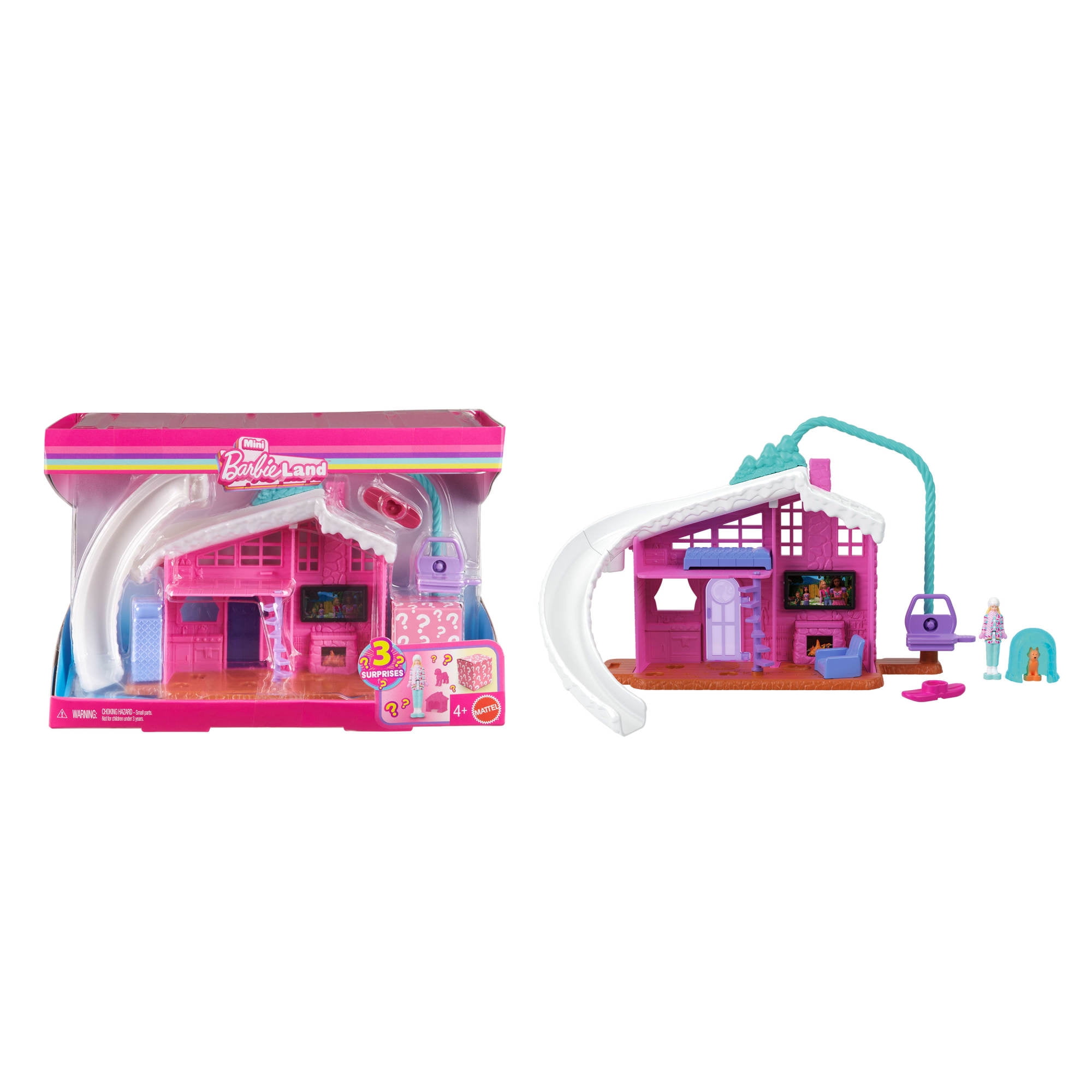 Barbie Mini Barbie Land Doll House Playsets with 1.5-Inch Doll, Furniture & Accessories (Styles May Vary)