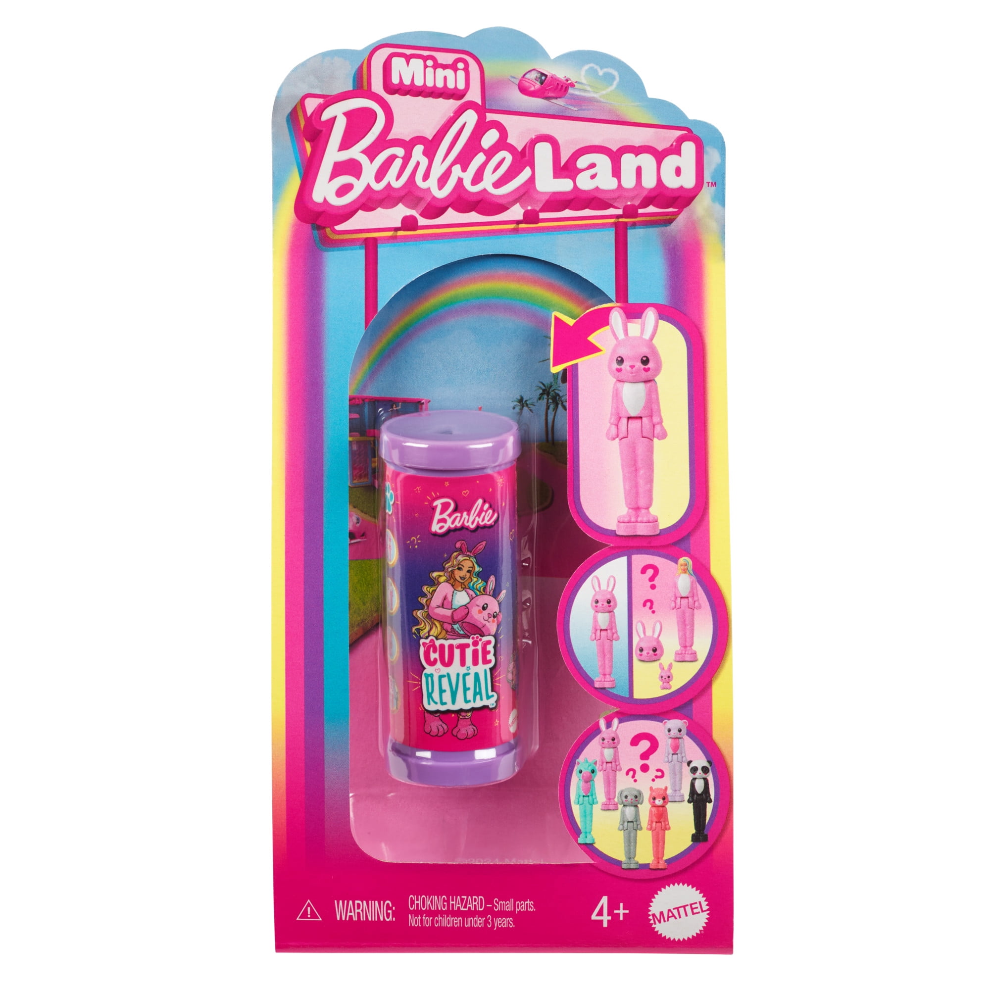 Barbie Mini BarbieLand Cutie Reveal Doll & Pet, 1.5-inch Color Dream Series (Styles May Vary)