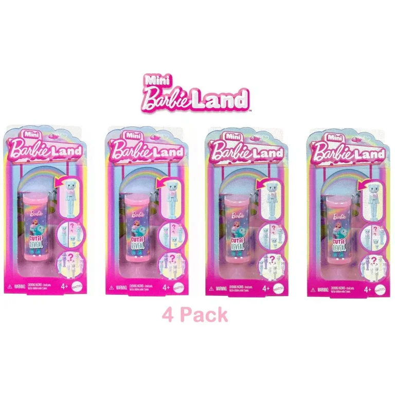 Barbie Mini BarbieLand Cutie Reveal Doll & Pet, 1.5-inch Cozy Cute