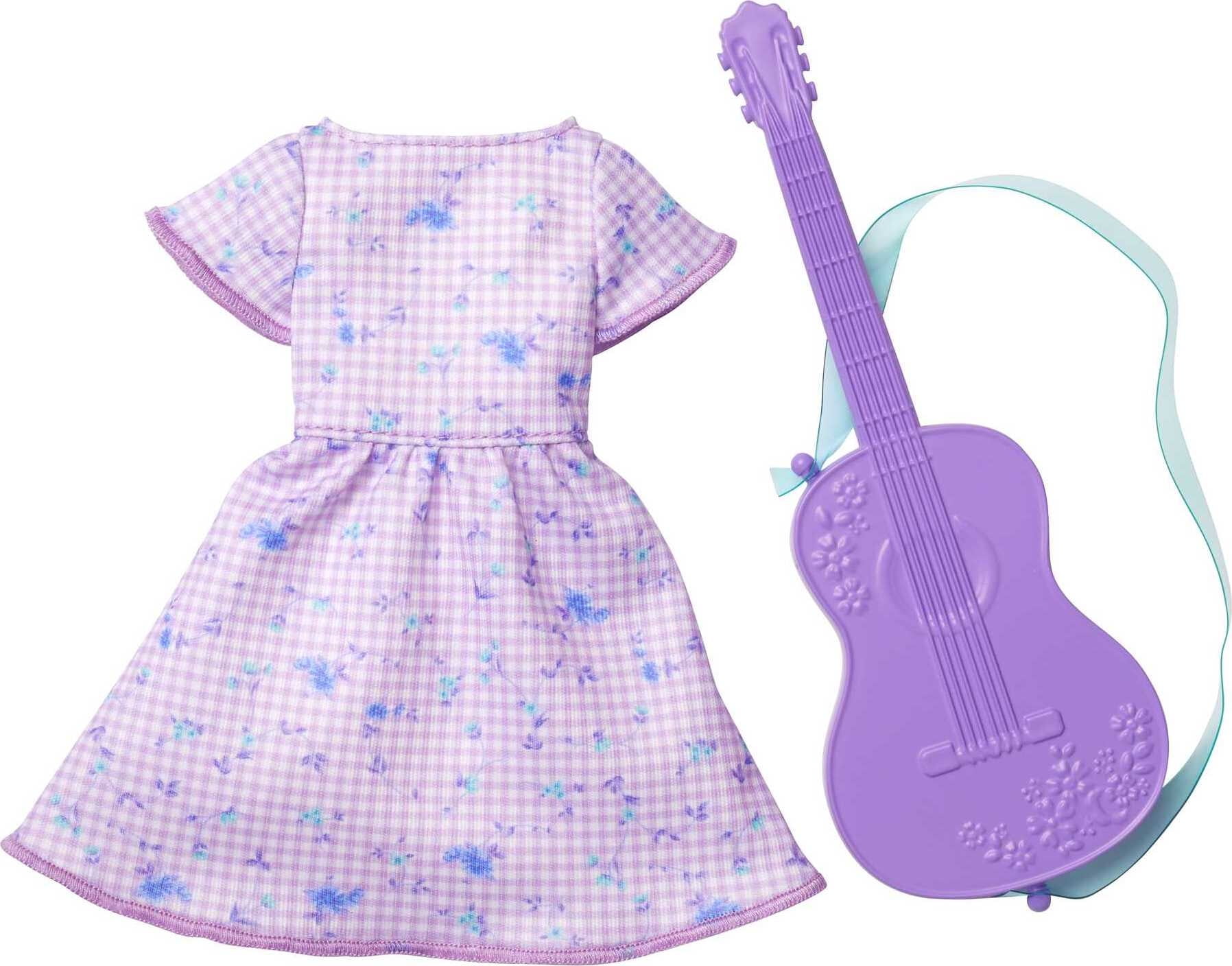 Barbie Musician Fashion Pack, Clothing Set for Dolls with Dress & Guitar Accessory