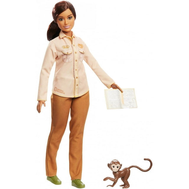 Barbie National Geographic Wildlife Conservationist Doll Playset, 3 Pieces Included