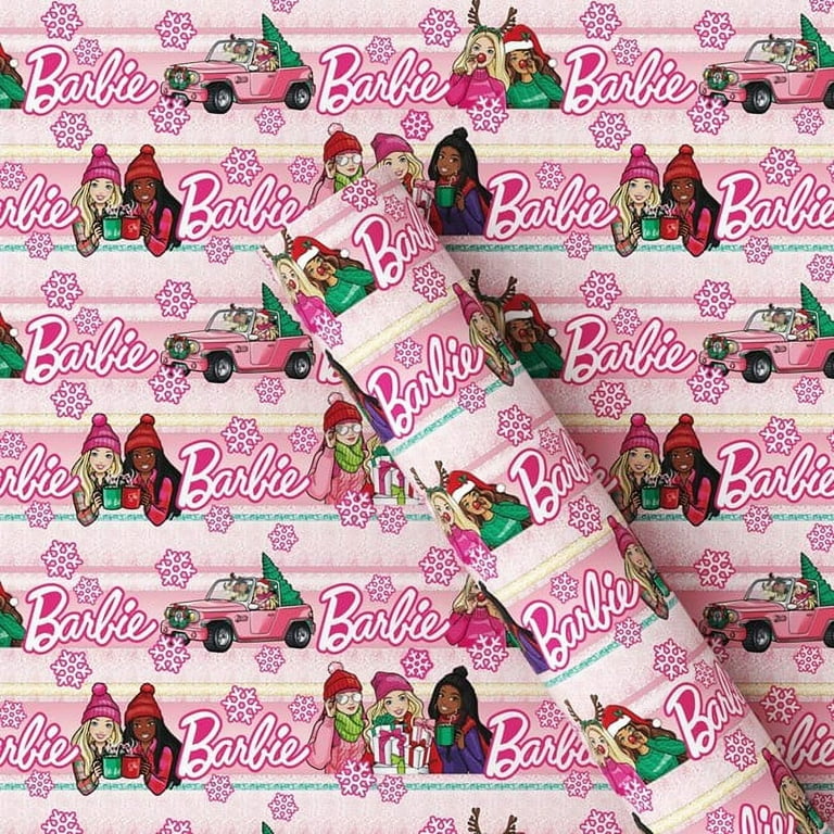 Barbie New Season Christmas Wrapping Paper Rolls 2 rolls 20 sq. ft. each Total of 40 sq. ft