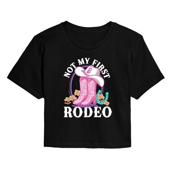 Barbie - Not My First Rodeo - Juniors Cropped Graphic T-Shirt