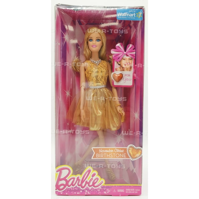 Barbie November Citrine Birthstone Doll 2014 Mattel No CDK16 NRFB