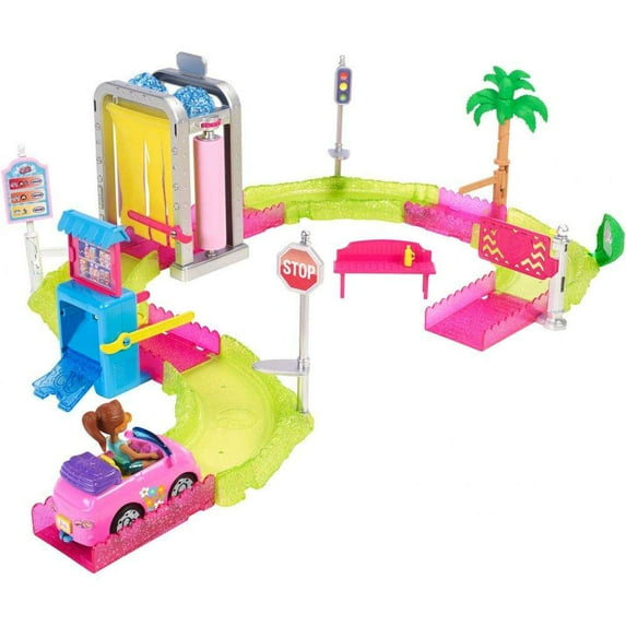 Barbie On The Go Car W Ash Playset