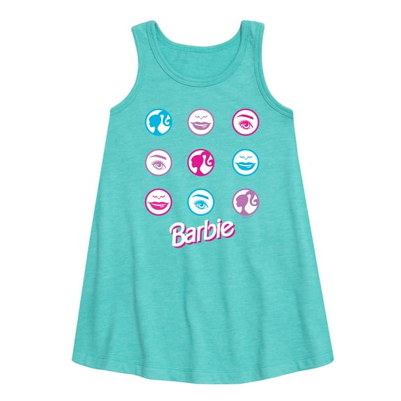 Barbie - Original Icons in Circle Grid - Toddler and Youth Girls A-line Dress