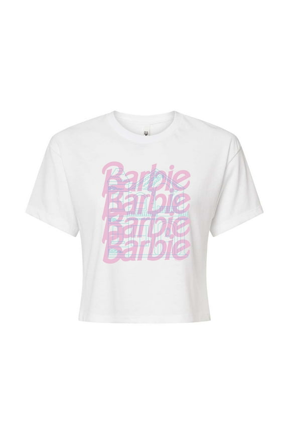 - Original Logo - Dreamhouse Silhouette - Juniors Cropped Cotton Blend T-Shirt