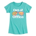 thumbnail image 1 of Barbie - Out of Office - Seeing Sunsets and Beaches - Toddler And Youth Girls Raglan Graphic T-Shirt, 1 of 4