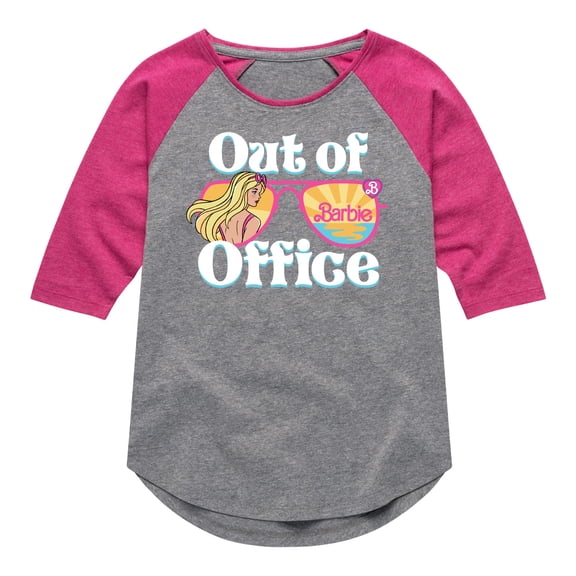 Barbie - Out of Office - Seeing Sunsets and Beaches - Toddler And Youth Girls Raglan Graphic T-Shirt
