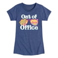 thumbnail image 1 of Barbie - Out of Office - Seeing Sunsets and Beaches - Toddler And Youth Girls Raglan Graphic T-Shirt, 1 of 4