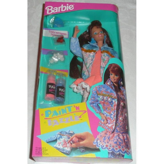Barbie Paint 'N Dazzle Doll Set (Redhead 1993)