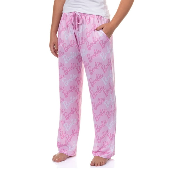 Barbie Pajamas All Over Logo Design Adult Lounge Sleep Pants