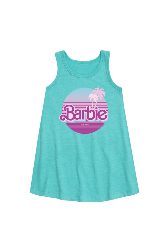 - Palm Trees - 90's Retro Style - Toddler and Youth Girls A-line Dress