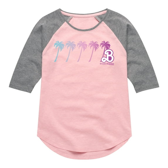 Barbie - Palm Trees - Dream Summer - Toddler And Youth Girls Raglan Graphic T-Shirt
