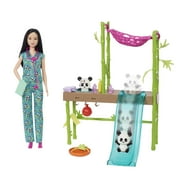 Barbie Panda Care and Rescue Playset with Doll, 2 Color-Change Pandas & 20+ Accessories