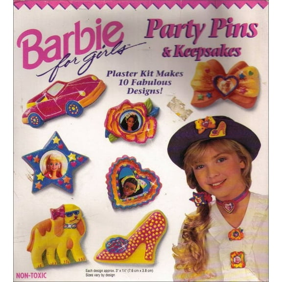 Barbie Party Pins & Keepsakes Arts & Crafts Vintage (1994) Girls Plastic Kit