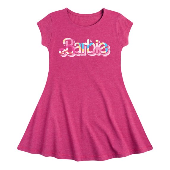 Barbie - Pattern Colorful - Toddler And Youth Girls Fit And Flare Dress