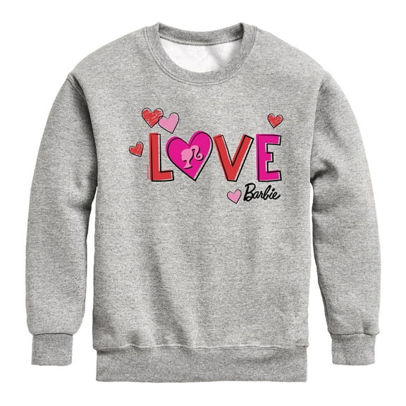 Barbie - Patterned Love - Toddler And Youth Crewneck Fleece Sweatshirt