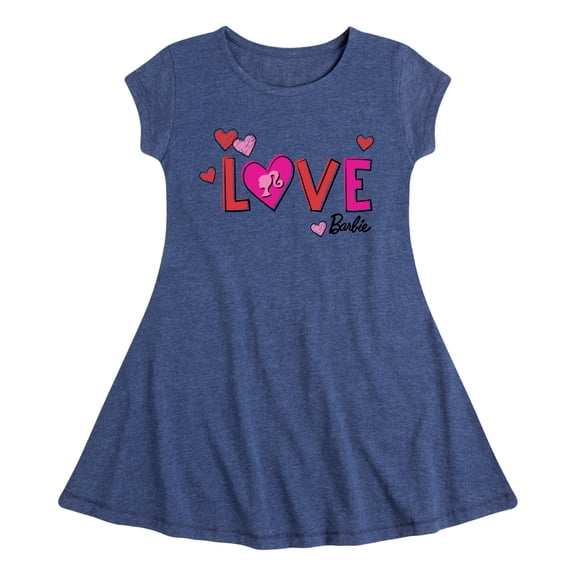 Barbie - Patterned Love - Toddler And Youth Girls Fit And Flare Dress