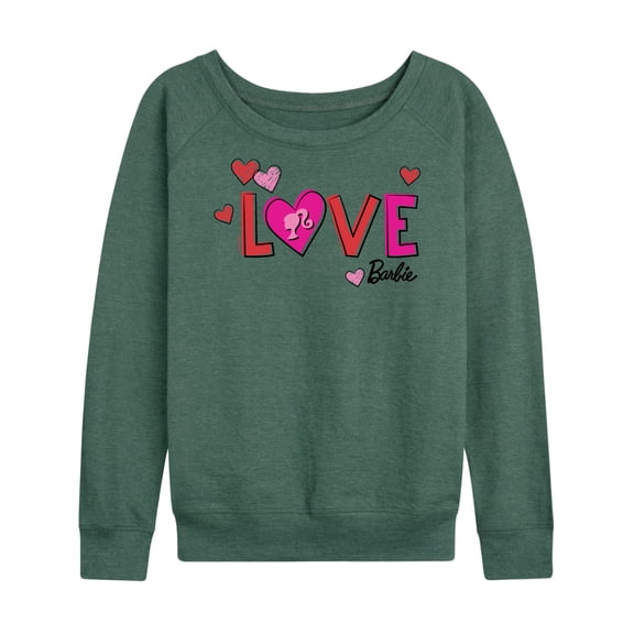 Barbie - Patterned Love - Women's Lightweight French Terry Long Sleeve Shirt