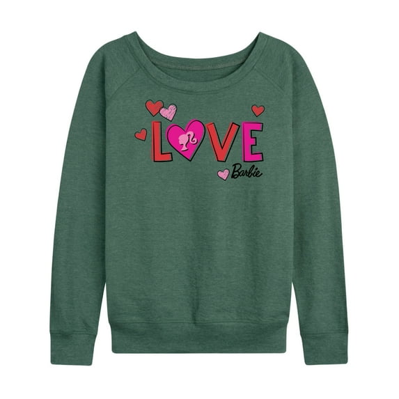 Barbie - Patterned Love - Women's Lightweight French Terry Long Sleeve Shirt