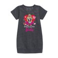 thumbnail image 1 of Barbie - Peace Love Barbie - Toddler And Youth Girls Fleece Dress, 1 of 4