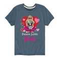 thumbnail image 1 of Barbie - Peace Love Barbie - Toddler And Youth Short Sleeve Graphic T-Shirt, 1 of 5