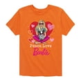 thumbnail image 1 of Barbie - Peace Love Barbie - Toddler And Youth Short Sleeve Graphic T-Shirt, 1 of 5