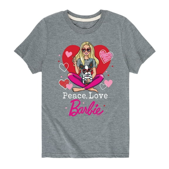 Barbie - Peace Love Barbie - Toddler And Youth Short Sleeve Graphic T-Shirt