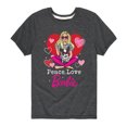 thumbnail image 1 of Barbie - Peace Love Barbie - Toddler And Youth Short Sleeve Graphic T-Shirt, 1 of 5