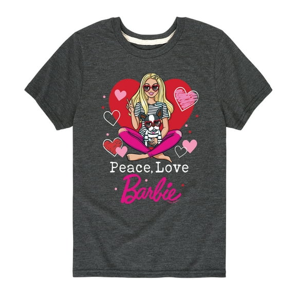 Barbie - Peace Love Barbie - Toddler And Youth Short Sleeve Graphic T-Shirt