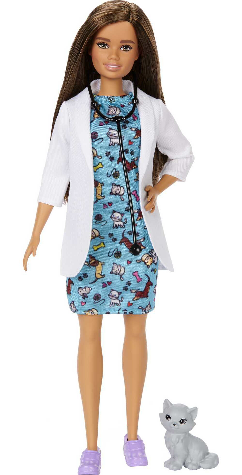 Barbie Pet Vet Fashion Doll Brunette with Medical Coat, Kitten Patient & Accessories - image 1 of 6