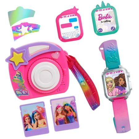 Barbie Photo Filter Play Camera and Play Smart Watch Set with Lights and Sounds, Kids Toys for Ages 3 Up, Gifts and Presents