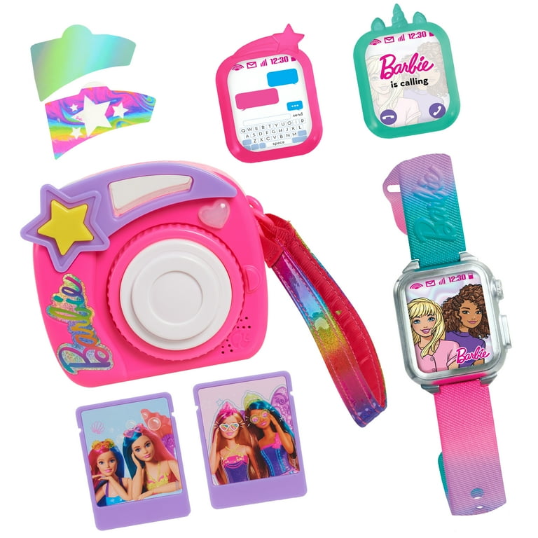 Barbie Photo Filter Play Camera and Play Smart Watch Set with Lights and Sounds Kids Toys for Ages 3 Up Gifts and Presents