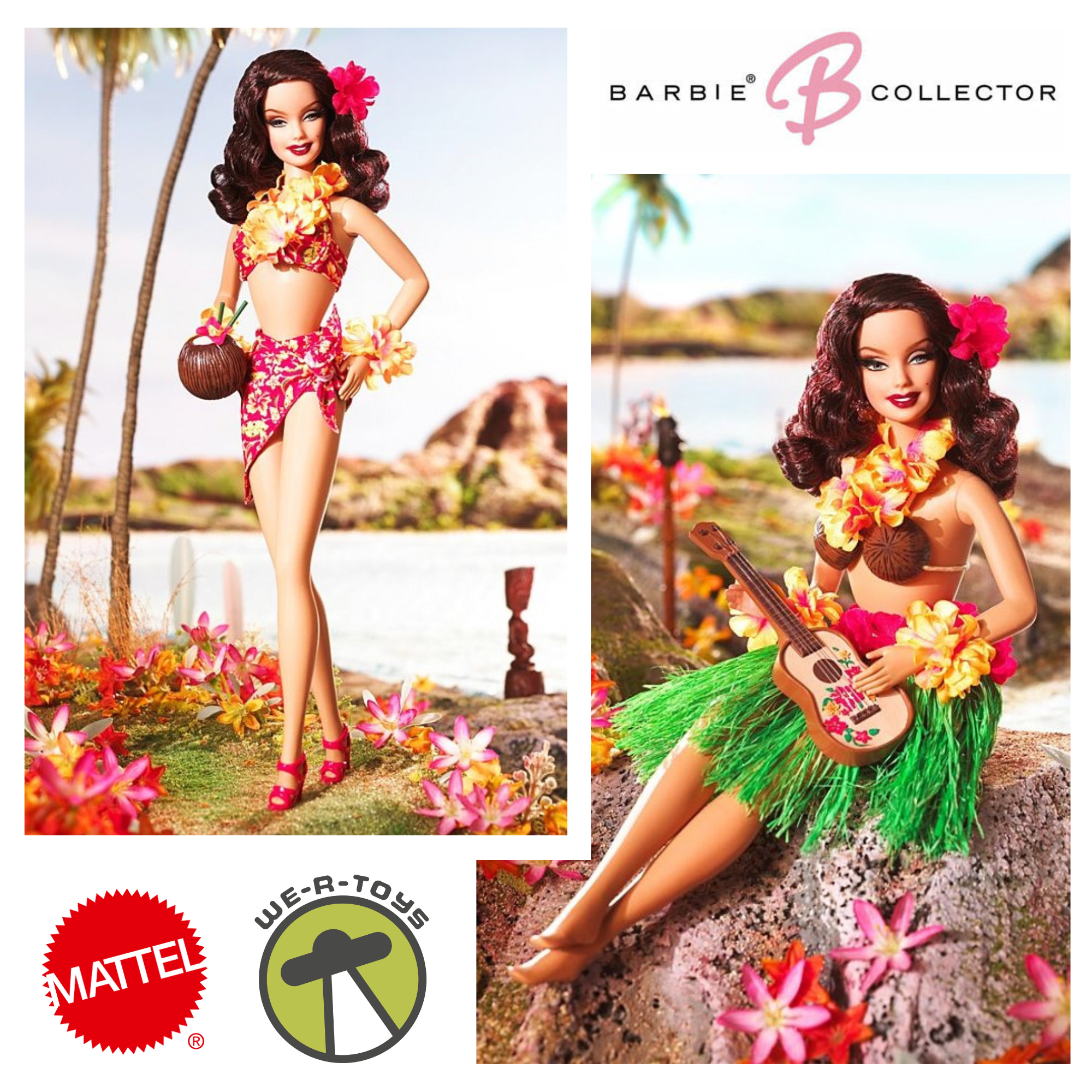 Limited Edition Mattel Hula Honey Barbie Doll, Pin-Up Girls Limited Edition Mattel Hula Honey Barbie Doll, Pin-Up Girls