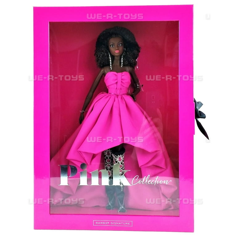 Barbie Pink Collection African American Doll in Long Fuchsia Dress